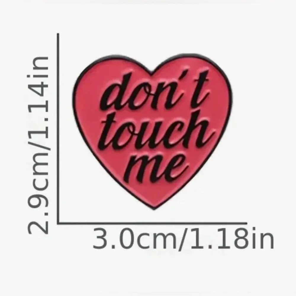 NEW Heart Shaped 'Don't Touch Me' Pin - Picture 2 of 2